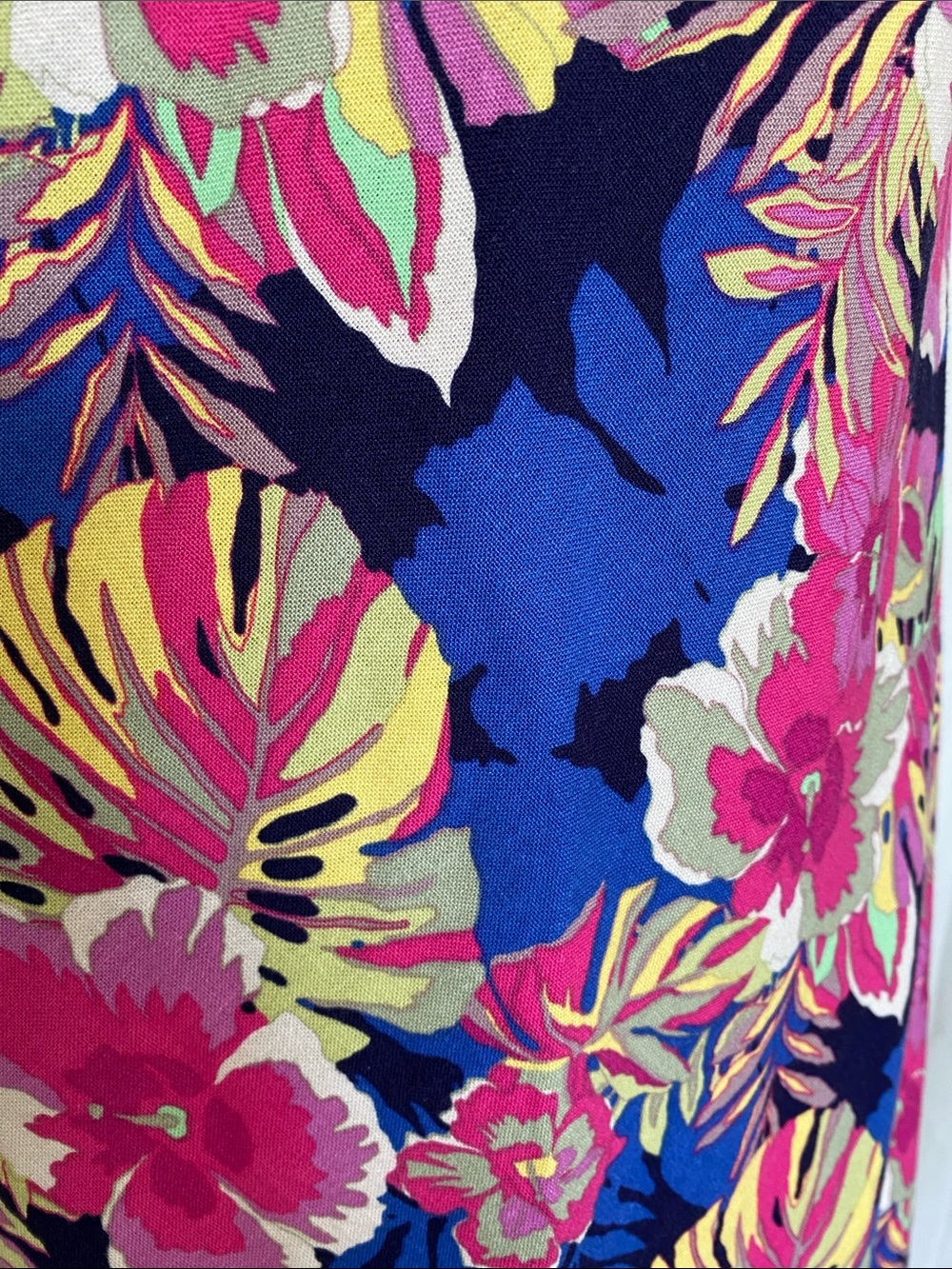 Handmade Tropical Floral A-Line Cotton Dress with Matching Bolero - Blue & Pink - Picture 4 of 8